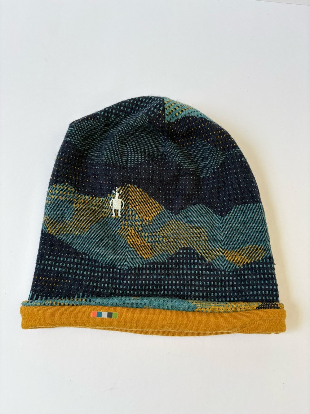 Boys Smartwool Thermal Merino Reversible Cuffed Beanie Hat Blueberry Mountain XL